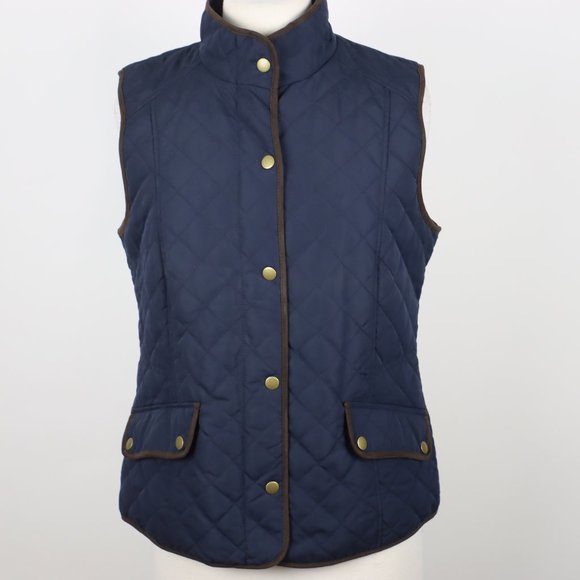 G.H. Bass & Co. Jackets & Blazers - G.H. Bass & Co Womens Small Navy Quilted Snap Button Vest